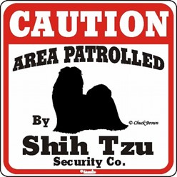Shih Tzu Caution Sign, a Fun Dog Warning Sign