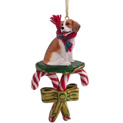Beagle Candy Cane Christmas Ornament