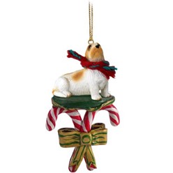 Petit Basset Griffon Vendeen Candy Cane Christmas Ornament