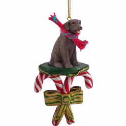 Labrador Retriever Candy Cane Christmas Ornament