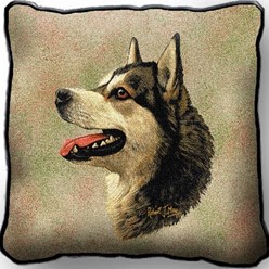 Alaskan Malamute Tapestry Pillow Cover, Made in the USA