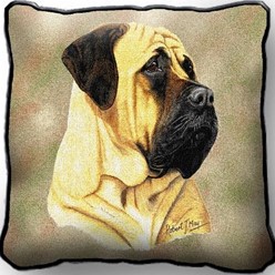Bullmastiff Tapestry Pillow Cover, Made in the USA
