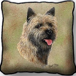 Cairn Terrier Tapestry Pillow, Made in the USA