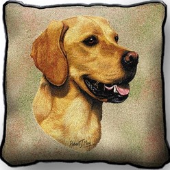 Golden Retriever Tapestry Pillow, Made in the USA