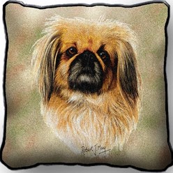 Pekingese Tapestry Pillow, Made in the USA