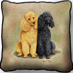 Poodles Tapestry Pillow, Made in the USA
