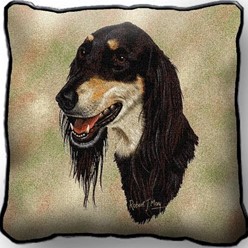 Saluki Tapestry Pillow, Made in the USA
