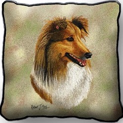 Shetland Sheepdog II Tapestry Pillow, made in the USA
