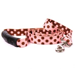 Uptown Pink and Brown Polka Dot Leash