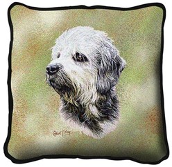 Dandie Dinmont Tapestry Pillow Cover, Made in the USA