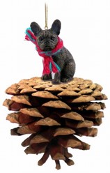 French Bulldog Pinecone Christmas Ornament