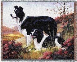 Border Collies Throw Blanket, Woven in the USA