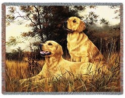 Golden Retrievers Throw Blanket, Made in the USA