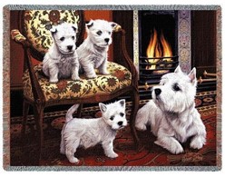 Westie Pups Throw Blanket, Made in the USA