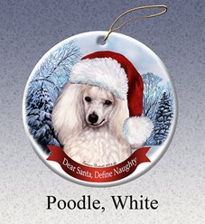 Poodle Dear Santa Dog Christmas Ornament - click for breed colors
