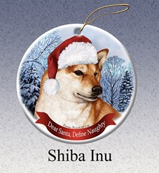 Shiba Inu Dear Santa Dog Christmas Ornament
