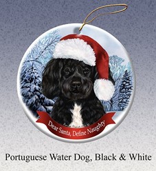 Portuguese Water Dog Dear Santa Dog Christmas Ornament