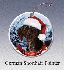 German Shorthaired Pointer Dear Santa Dog Christmas Ornament