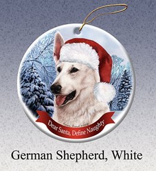 German Shepherd Dear Santa Christmas Ornament-click for breed colors