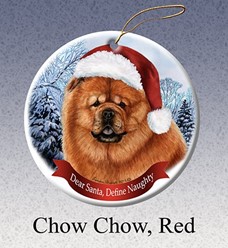 Chow Chow Dear Santa Dog Christmas Ornament- Click for more breed colors