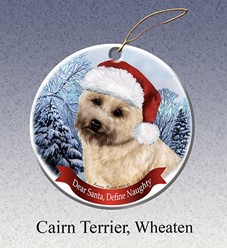 Cairn Terrier Dear Santa Dog Christmas Ornament
