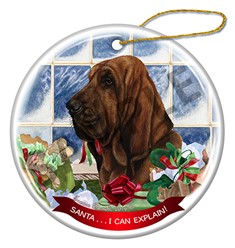 Bloodhound Santa I Can Explain Dog Christmas Ornament