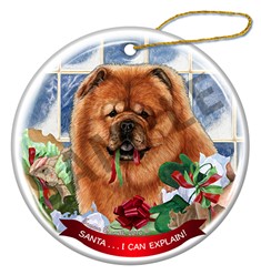 Chow Chow Santa I Can Explain Dog Christmas Ornament - click for more colors