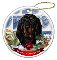 Coonhound Santa I Can Explain Christmas Ornament -click for more colors