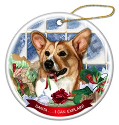 Pembroke Welsh Corgi Santa I Can Explain Dog Christmas Ornament