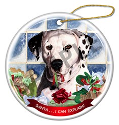 Dalmatian Santa I Can Explain Dog Christmas Ornament