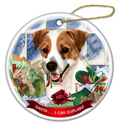 Jack Russell Santa I Can Explain Dog Christmas Ornament