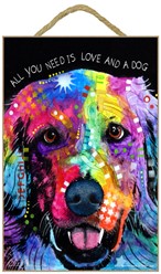 Golden Retriever - All you need is love and a dog sign