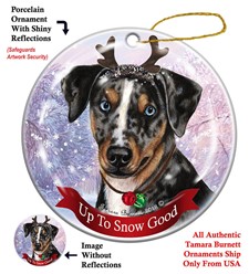 Catahoula Leopard Dog Up To Snow Good Christmas Ornament