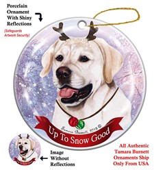 English Labrador Up to Snow Good Christmas Ornament- click for more breed colors