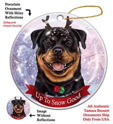 Rottweiler Up To Snow Good Christmas Ornament