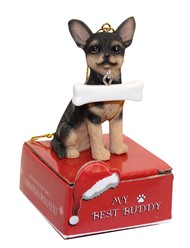 Chihuahua Black and Tan My Best Buddy Dog Breed Christmas Ornament