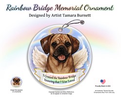 Puggle Rainbow Bridge Memorial Ornament - click for more breed colors