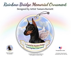 Miniature Pinscher Rainbow Bridge Memorial Ornament - Click for breed colors