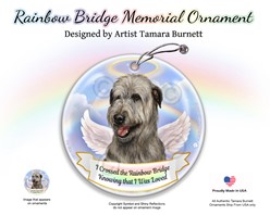 Irish Wolfhound Rainbow Bridge Memorial Ornament - click for more breed colors