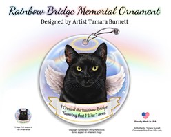 Black Cat Rainbow Bridge Memorial Ornament