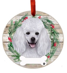 Poodle Dog Wreath Christmas Ornament- click for more breed colors