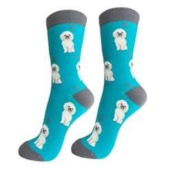 Poodle White Happy Tails Socks