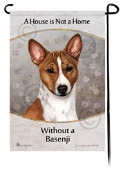 Basenji House is Not a Home Garden Flag- click for more breed colors